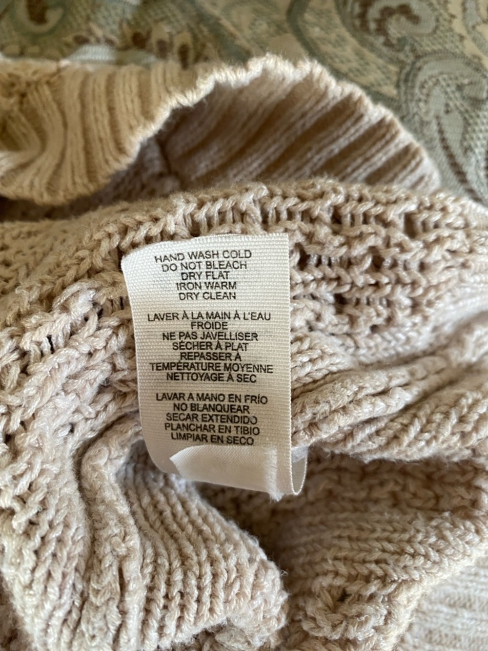 Garage Open-Knit Button Cardigan Sweater - Light Taupe - Picture 2 of 2